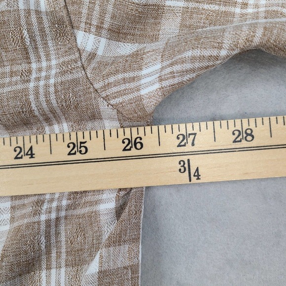 Milano Moda Shirt Men's XXL Brown White‎ Plaid Button Down Casual - Picture 8 of 10